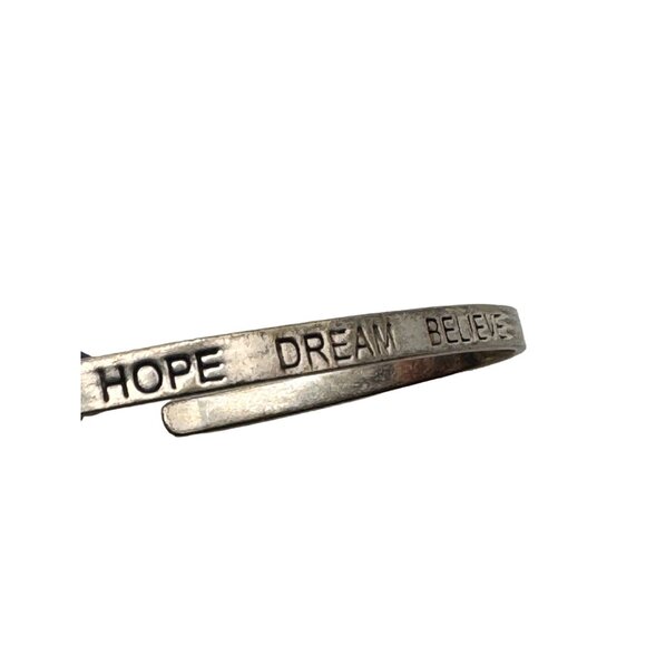 Sterling Jewelry - 925 Sterling Silver Vintage Hope Dream Believe Stamped Cuff Bracelet